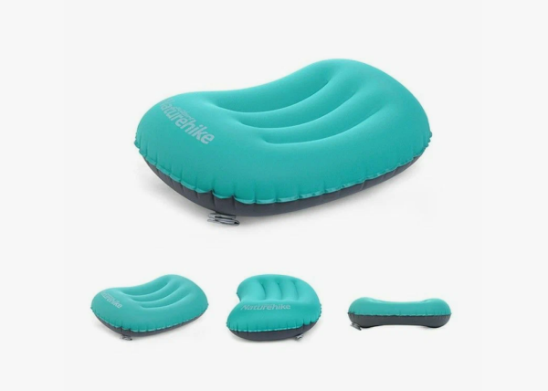 Подушка туристическая надувная Naturehike 42x32x11см, голубая