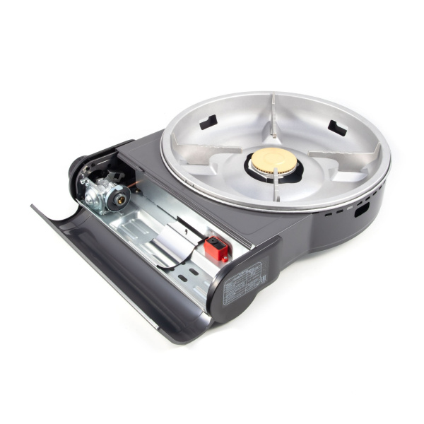 Плита газовая портативная СЛЕДОПЫТ "Magma" со сковородой и крышкой, диаметр 26 см