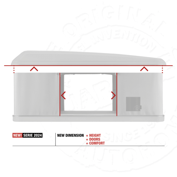 Палатка на крышу автомобиля AUTOHOME MAGGIOLINA AIRLANDER PLUS SMALL GRAY X-LONG, серый тент, лестница 215 мм