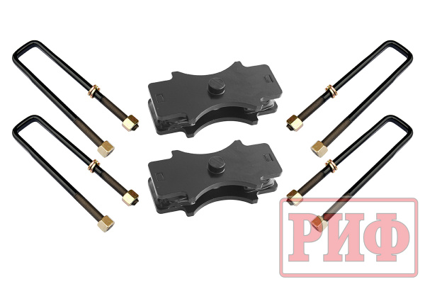 Комплект стремянок и проставок РИФ для лифта рессор (ширина 45 мм) на 30 мм УАЗ Буханка на один мост