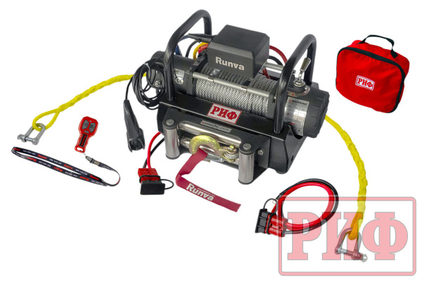 Лебёдка переносная РИФ 9500S c площадкой и проводами (стальной трос)