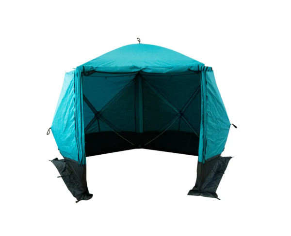 Шатер "СЛЕДОПЫТ" быстросборный, 5 стен, h-2,30 м, 3,4х3,25 м, S по полу 7,6 кв.м, цв. WATERFALL